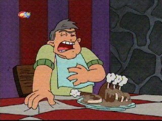 Big Bob clutching his chest in pain, a couple moments afterwards